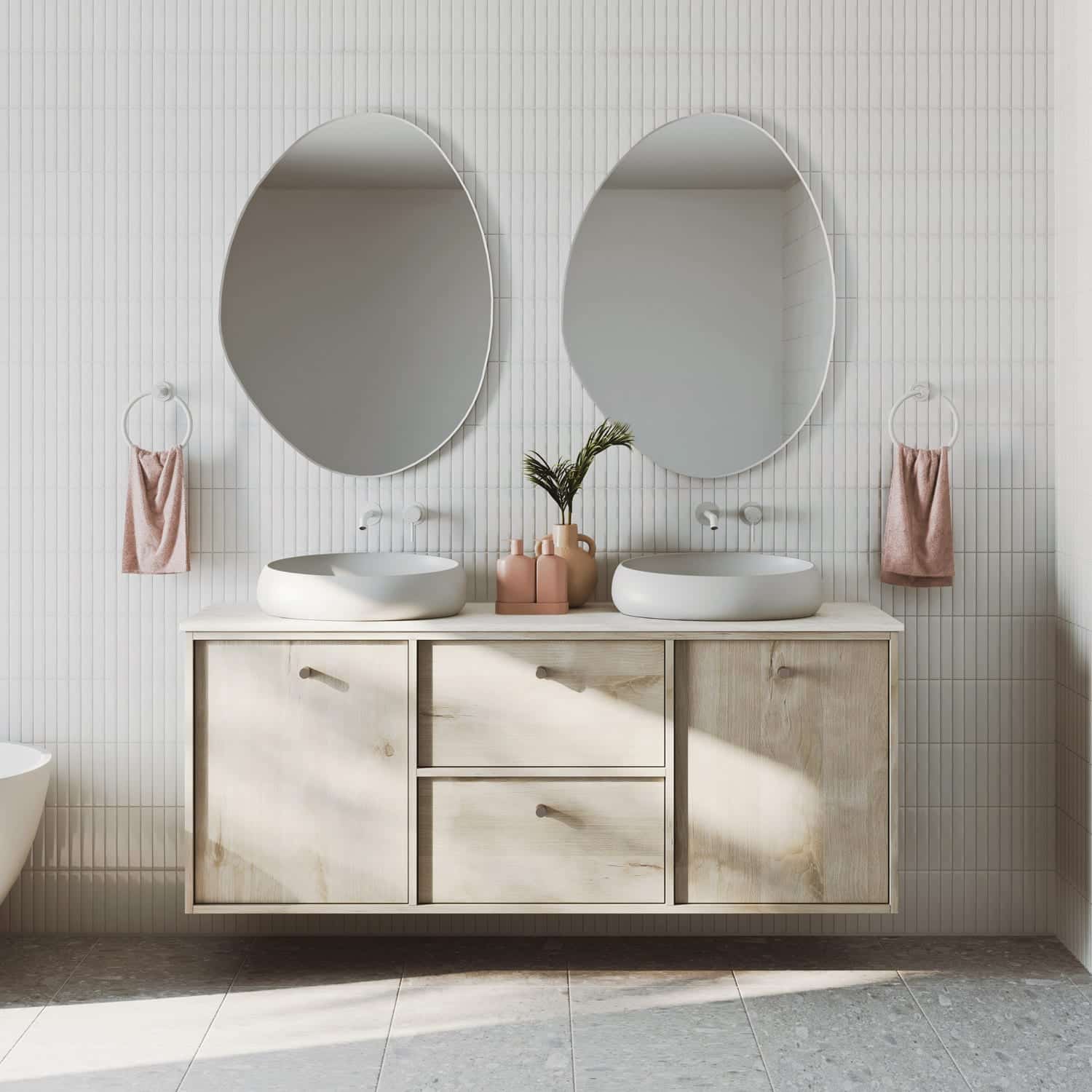 Pebble Asymmetrical Framed Mirror 700 x 920mm