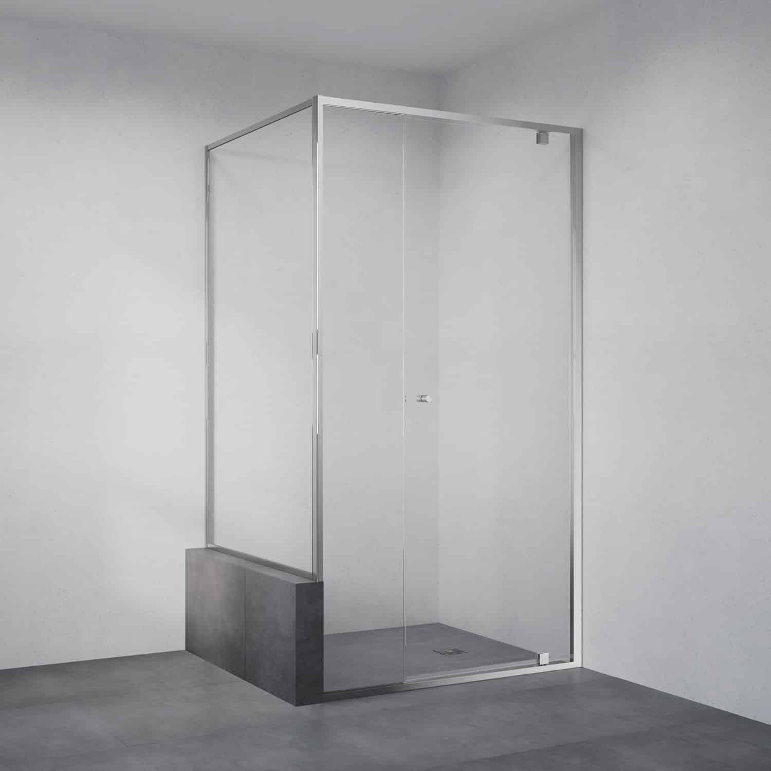 Jade 602F Shower Screen with Left Panel & Hob Return