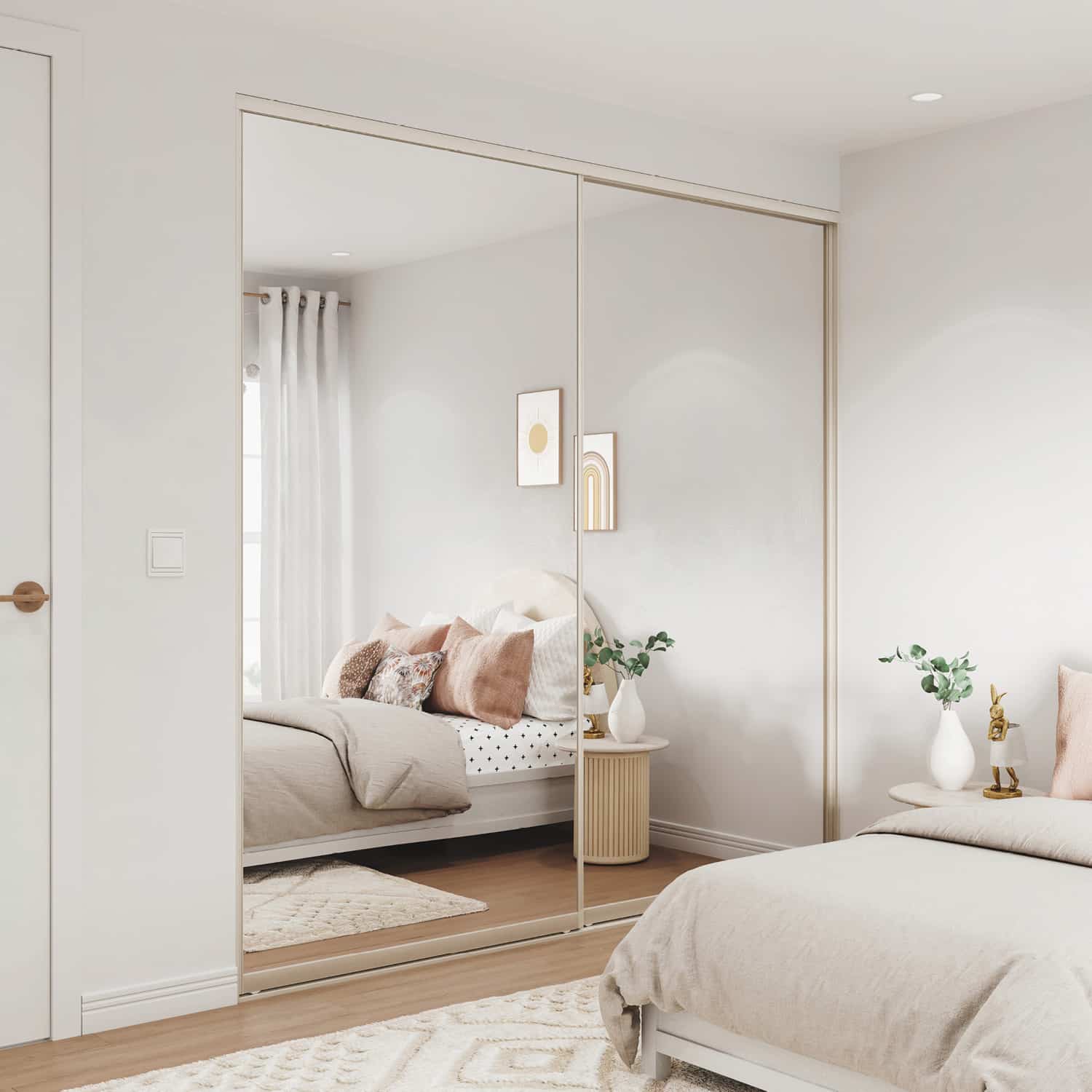 Narrow Mirror Wardrobe Doors