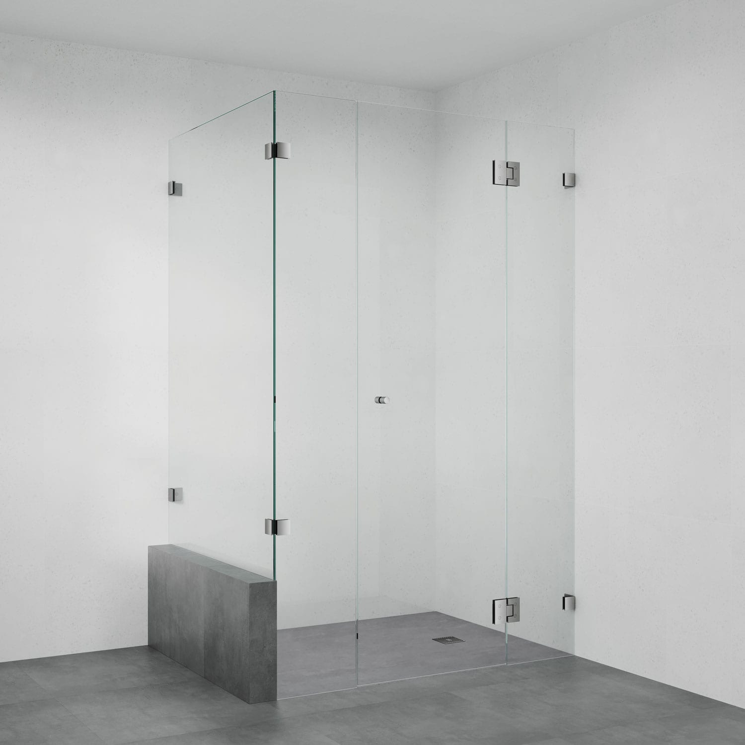 Frameless 902I Shower Screen with Hob Return