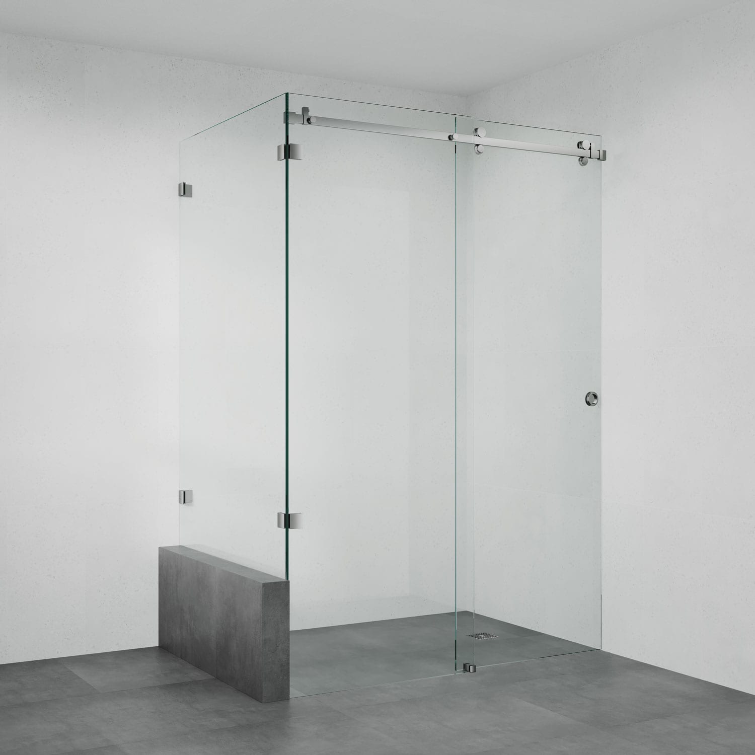 Frameless 992F Sliding Shower Screen with Hob Return