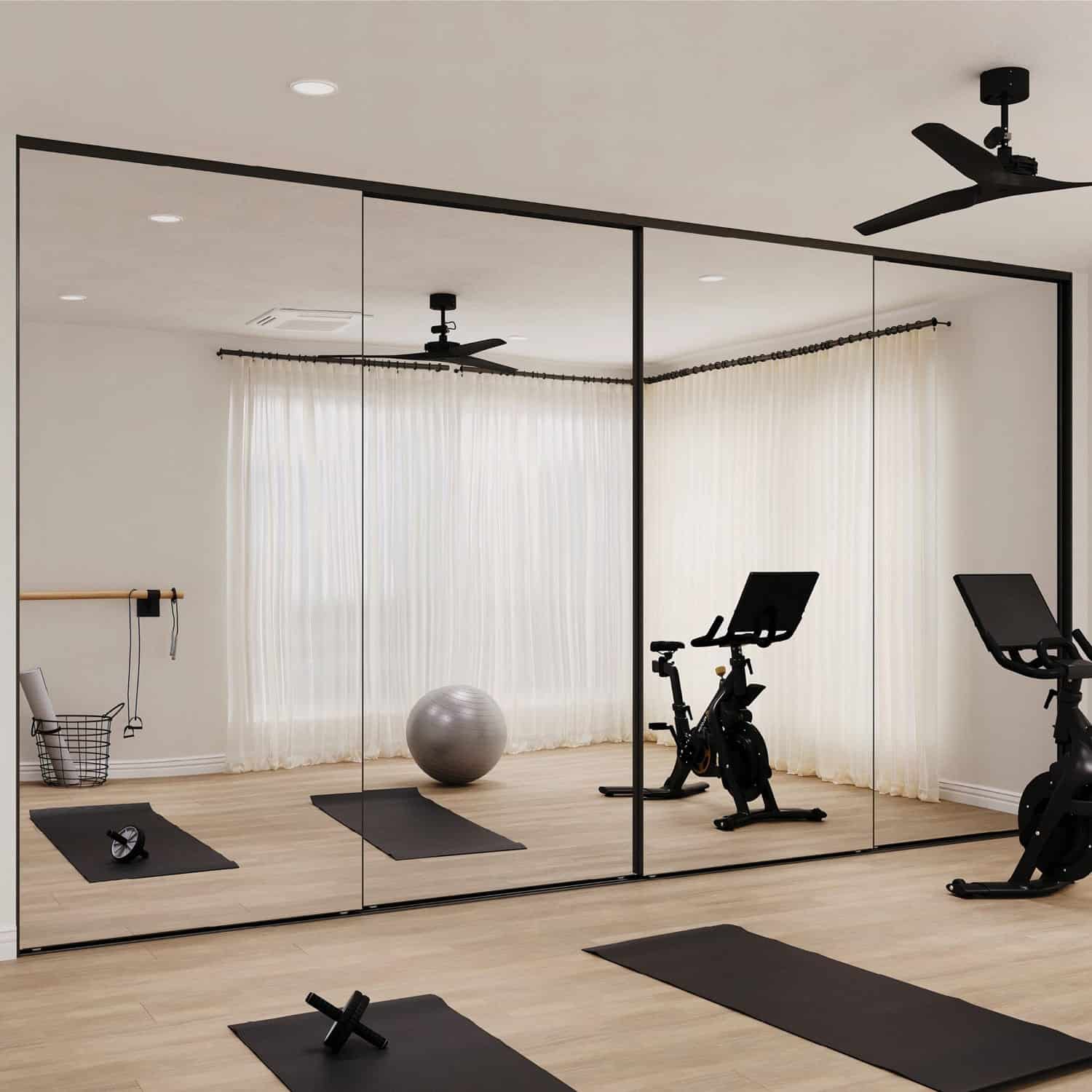 Frameless Mirror Wardrobe Doors