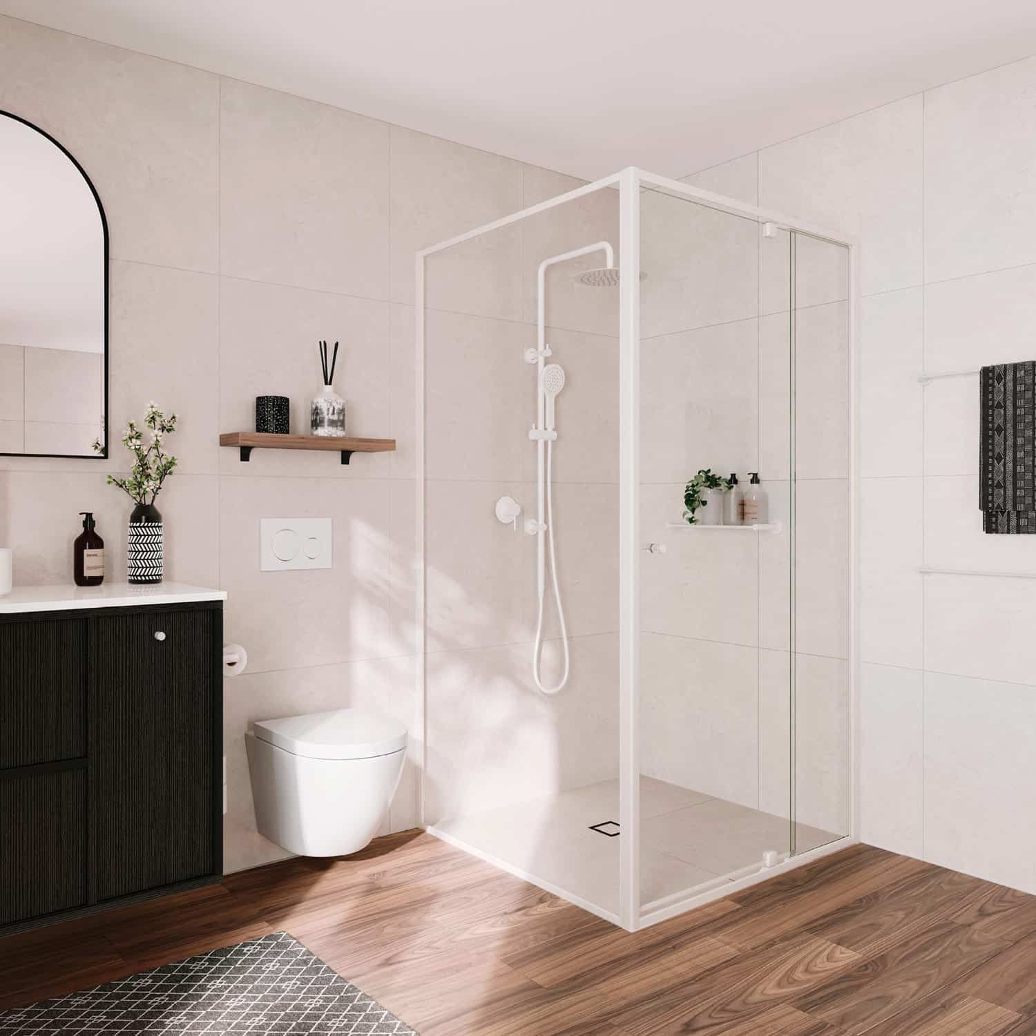 Jade 603R Shower Screen with Right Panel & Return