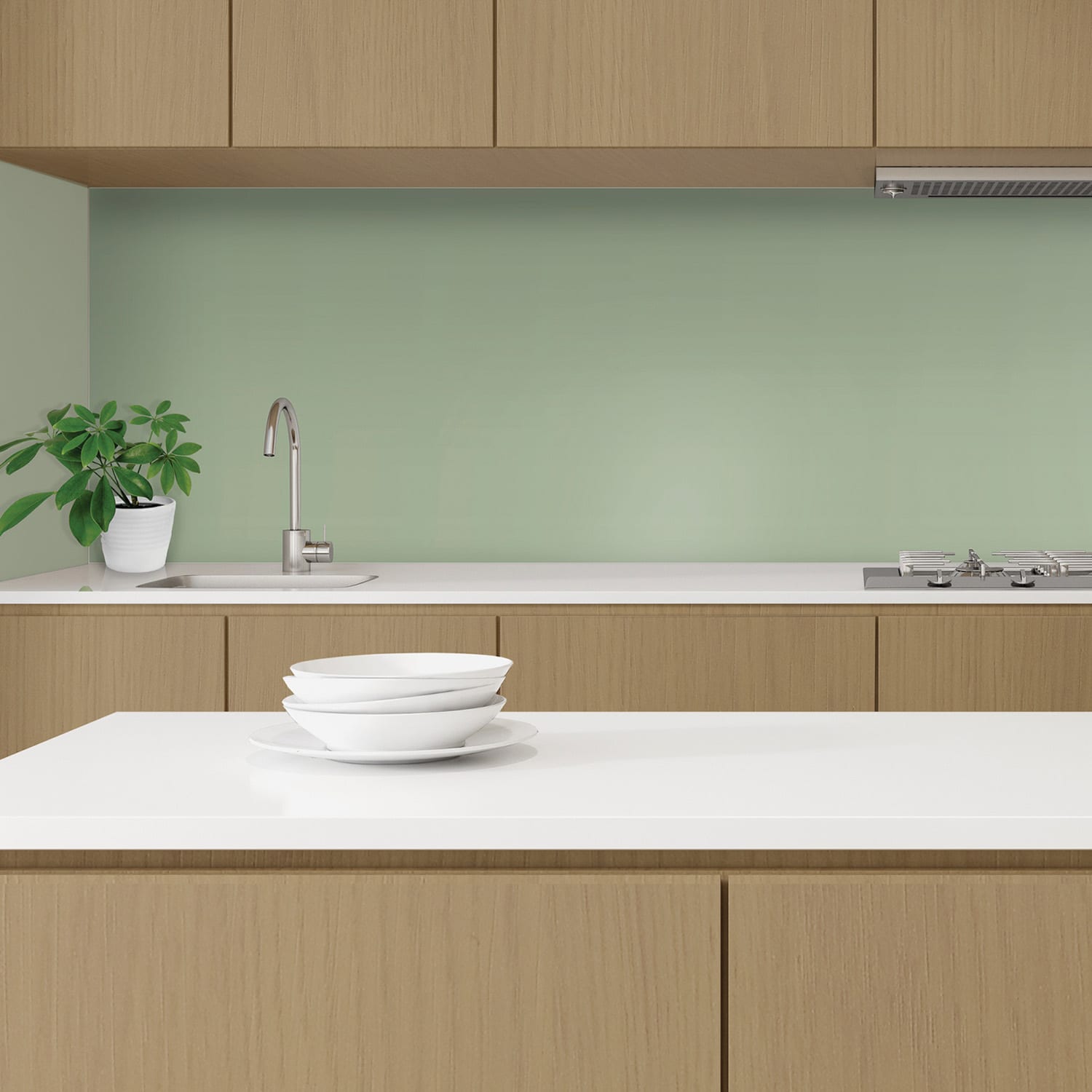Painted Glass Splashback Ultra Clear Matt Glass  per/m²