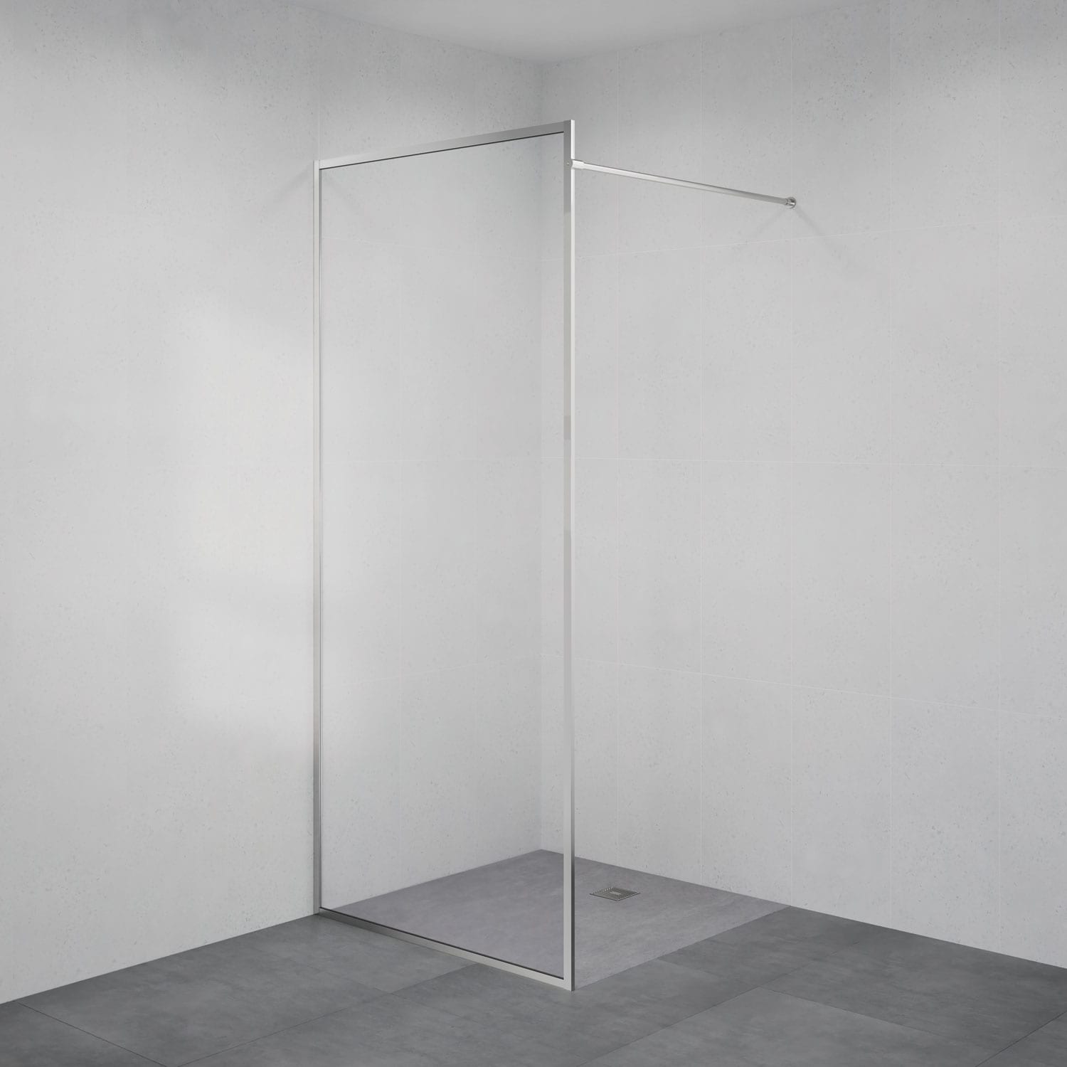 Rollo 210 Fixed Shower Screen with Curtain Rod